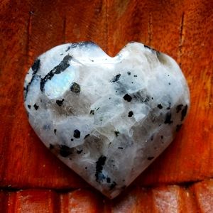 White moonstone heart rainbow moonstone heart